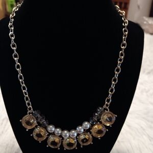 Elegant Gold Color and Silver Necklace